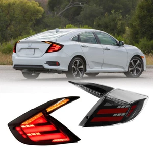 LED Tail Lights Assembly DRL Sequential Signal For 2016-2021 Honda Civic Sedan - Picture 1 of 10