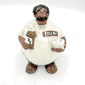 Sara Meadows Pottery Balloon People Happy Pharmacist Glasses Figurine Vintage - Picture 1 of 10