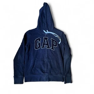 GAP Logo Hoodie with Full Zip Front Sherpa Lined Heavyweight Size Medium - Picture 1 of 3
