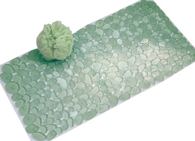 iDesign Pebblz Non-Slip Suction Bath Mat for 26" x 13.5" (Rectangular), Green  - Image 1 of 2