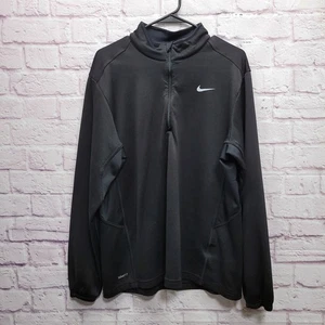 Pullover Y2K Nike Fit Dry Negro 1/4 Cremallera Talla XL Rendimiento Atlético Manga Larga - Imagen 1 de 8