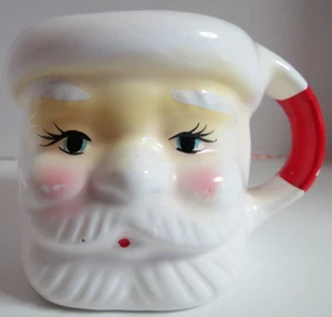 Taza Mid Century Japón Vintage Papá Noel con Ojos Abiertos Cara - Imagen 1 de 6