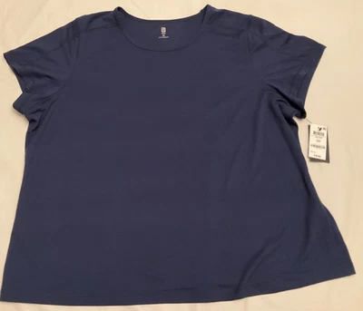 Ideology Rapidry/Dri Fit T-Shirt Top women size 3X NWT Navy Blue Polyester - Image 1 of 4