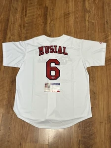 Camiseta majestuosa blanca firmada por Stan Musial de los Cardenales de San Luis - PSA/DNA - Imagen 1 de 3