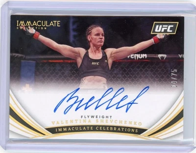 2022 Panini Immaculate Collection UFC Valentina Shevchenko Celebrations Auto /75 - Image 1 of 2