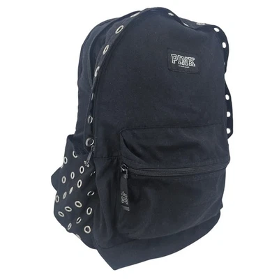 Victoria's Secret 粉色 Marl 校园背包黑色银色索环 — 第 1/4 张图片