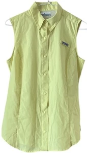 Columbia PFG belüftetes ärmelloses Druckknopf-Shirt Damen gelb Größe Small - Bild 1 von 9