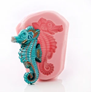 Seahorse Silicone Mold Food Safe Fondant Resin Jewelry Polymer Clay Mold (898) - Picture 1 of 12