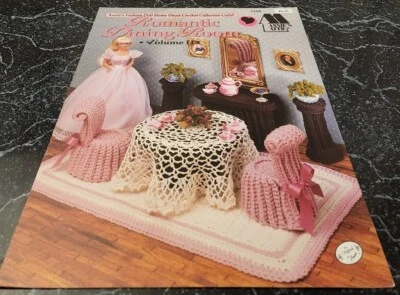 CC11 ANNIE'S ATTIC 1992, ROMANTIC DINING ROOM CROCHET PATTERN LEAFLET - Image 1 of 2