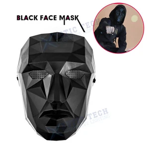 Black Android Robot Mask Halloween Doctor Doom Korean Games Plastic Full Face - Picture 1 of 12