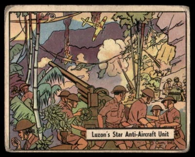 1942 War Gum #25 Luxon's Star Anti-Aircraft Unti VG-VGEX Foto 1 de 2