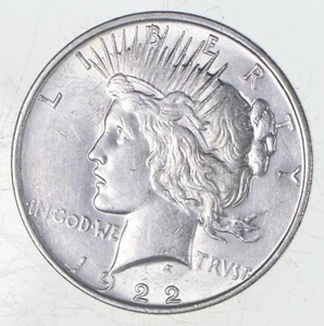 (1) Choice AU/UNC 1922-D Peace Silver Dollar - 90% Silver - Picture 1 of 5