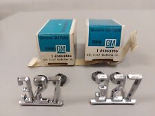 NOS Pair 1967 CAMARO 327 Front Fender Emblem 3865834 GM BADGE BOXED WITH NUTS