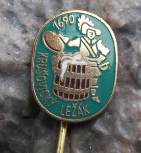 Antique Pivovar Krusovice 1690 Brewery Czech Lager Beer Advertising Pin Badge - Picture 1 of 5