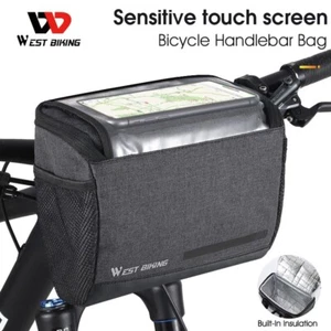 WEST BIKING Fahrrad Vorne Korb Lenker Tasche Touchscreen Telefon Tasche 4.5L - Bild 1 von 12