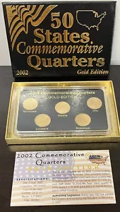 2002 50 State Commemorative Quarter Collection-5 Coin Set-24K Gold Plated - Picture 1 of 4