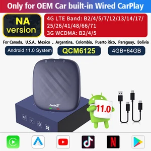 4+64GB Carplay Ai Box Multimedia Wireless Android Auto Android 11 For YouTube - Picture 1 of 11
