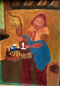 Art Brut Öl auf Leinwand, , altniederländische Küche - Bild 1 von 2
