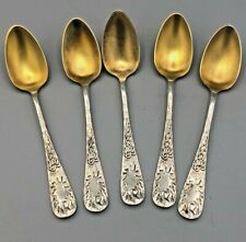 Set of 5 antique Sterling Silver  Demitasse Spoons 3 7/8" by Wallace