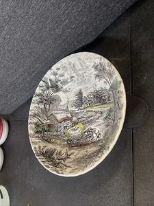 Heuwagen Vintage 8 7/8" Servierschale Yorkshire mehrfarbig von Staffordshire - Bild 1 von 7