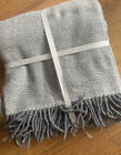 John Lewis 100% Wool Blanket Throw 160 X 140 Cm Grey Chevron Zigzag New