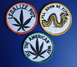 3 NOS 70'S Legalize Pot Patch Columbian Pot Marijuana Grass Weed hippie Stoner - Picture 1 of 13