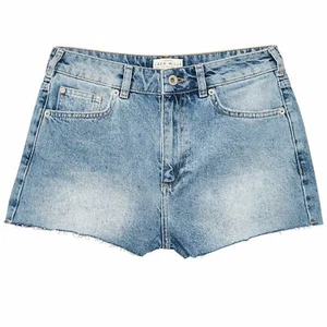 JACK WILLS Women's Finchley High Waisted Denim Shorts Size 10 ~Ice Blue~ NEW - Picture 1 of 3