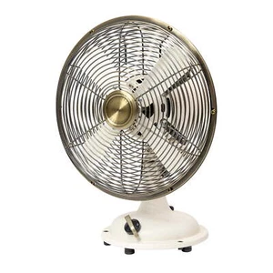 Retro 8" 3-Speed Metal White Oscillating New Tabletop Fan - Picture 1 of 9