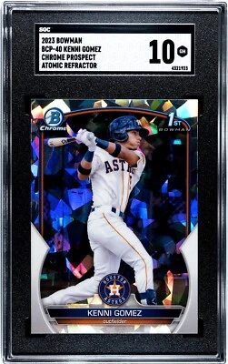2023 Bowman Chrome Kenni Gomez BCP-40 Atomic Refractor SGC 10 Houston Astros - Image 1 of 2