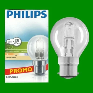 1x 28W =35W Philips Clear Round Golf Eco Halogen Light Bulbs Bayonet Cap B22 BC - Picture 1 of 2
