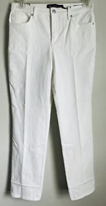 New Gloria Vanderbilt Amanda White Mid Rise Tapered Leg Slimming Denim Jeans 6 - Picture 1 of 8