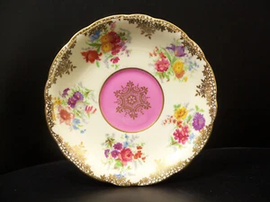 Años 50 Paragon Inglaterra hueso China rosa ramo floral doble garantía platillo - Imagen 1 de 9
