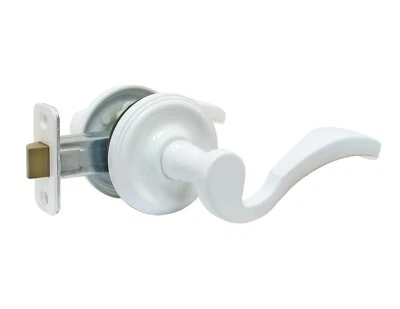 ** Closeout ** FPL Bordeaux White Passage Door Lever Set - Right Hand Foto 1 de 3