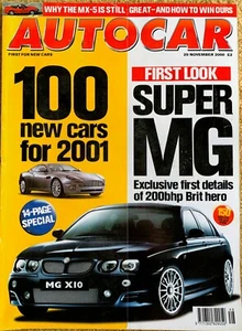 AUTOCAR MAGAZINE 29-NOV-00 - Vauxhall Astra Turbo, Celica, Rover 45 V6, BMW X5 - Picture 1 of 2