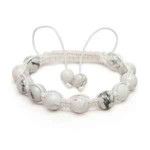 Shamballa Gemstone Bracelet Howlite Crystal Snow white Grooms gift UK Made - Picture 1 of 1