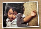 1999 "Kid And Puppy Sleeping" Indonesie Card/ Printed In France.