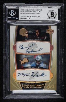 2005 Exquisite Collection /15 Braylon Edwards Mike Williams Rookie Auto RC - Image 1 of 2