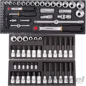 PROXXON STECKSCHLÜSSEL SATZ 1/2"+1/4" INNENSECHSKANT, VIELZAHN XZN NUSS 92 tlg. - Bild 1 von 12