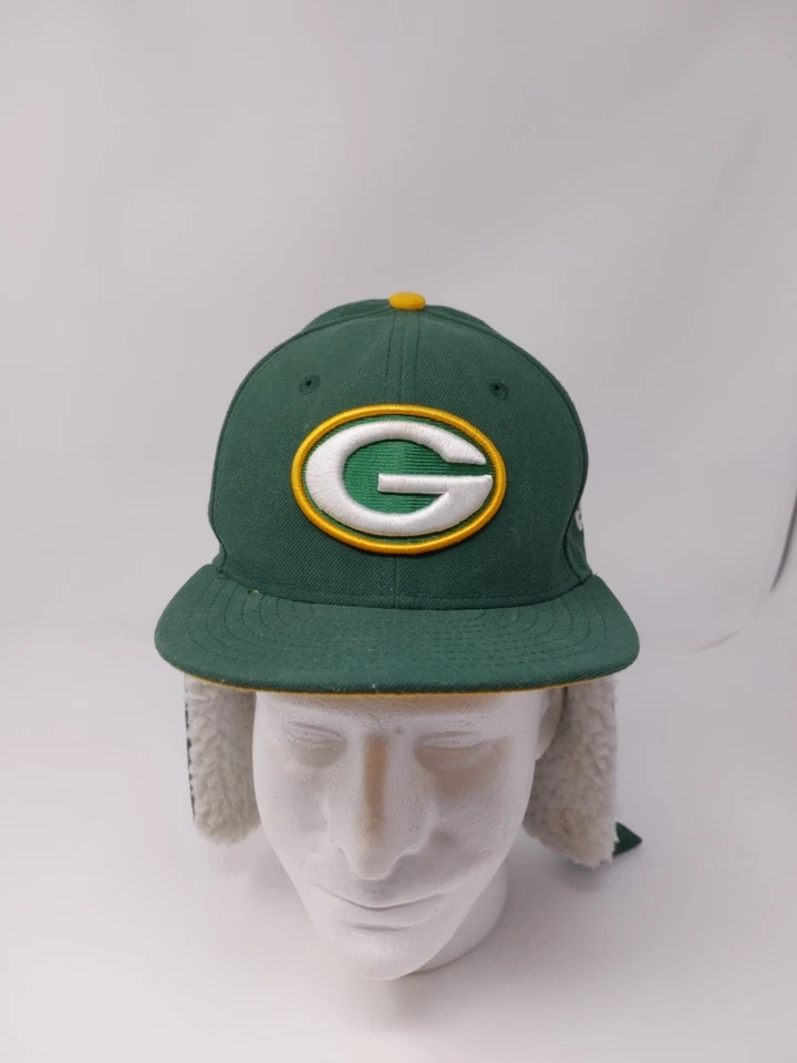 Gorra Green Bay Packers New Era 59Fifty Invierno Orejas de Perro Juvenil Ajustada Talla 6 1/2 Foto 1 de 4