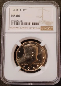 1989-D Kennedy Half Dollar NGC MS66 - Bild 1 von 4