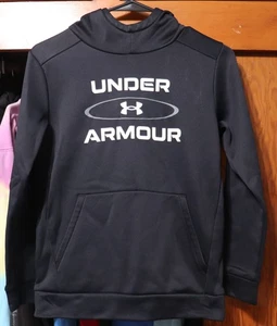 Under Armour UA Armour Fleece Hoodie Black Pullover Youth Medium YM - Picture 1 of 6