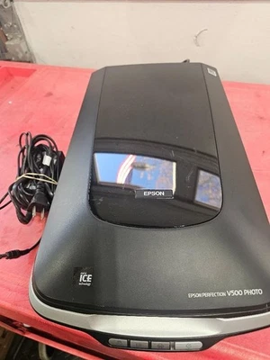 Epson Perfection V500 Photo Scanner J251A Hard Wired Power Cord Tested Working!! - Image 1 of 2