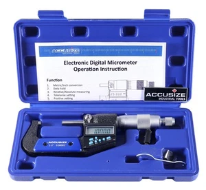 1-2''/25-50 mm by 0.00005''/0.001 mm 7-Key Electronic Digital Micrometer, Wat... - Picture 1 of 9
