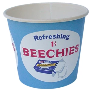 Contenedores de bañera de goma de mascar Beechies vintage juego de 3 tinas enceradas 1950 originales - Imagen 1 de 1