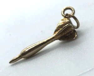 CIONDOLO PENDENTE DARDO VINTAGE ORO 9ct 375 per bracciale collana freccia luke littler - Foto 1 di 4
