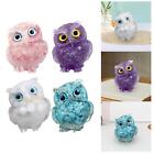 Creative Owl Statue Collection Figurine Natural Crystal Owl Ornament for
