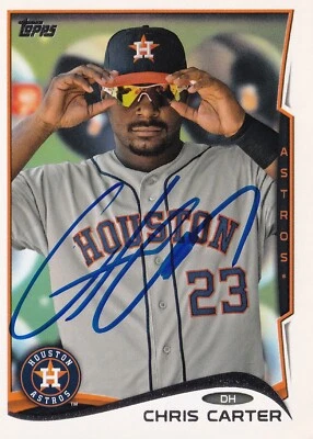 Mini tarjeta Topps 2014 firmada por Chris Carter #589 Houston Astros Yankees Foto 1 de 3