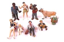 8 Figures Lineol Bully Hiker Travelers Cow People Mass Rubber Model Railway