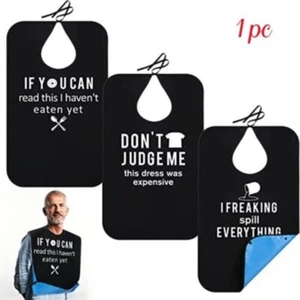 Adult Reusable Senior Eating Apron Gift Funny Bib Disabled Feeding Bibs - Picture 1 of 16