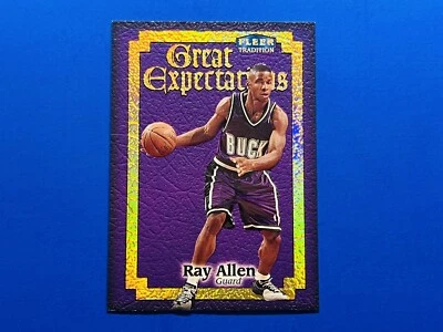 1998-99 Fleer Tradition Ray Allen Great Expectations Gold Parallel SP Card #2 - Image 1 of 4